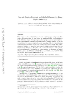 Cascade Region Proposal and Global Context for Deep Object Detection