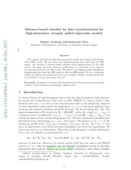 Distance-based classifier by data transformation for high-dimension,
  strongly spiked eigenvalue models