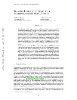 Transfer Learning to Learn with Multitask Neural Model Search