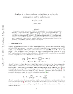 Stochastic variance reduced multiplicative update for nonnegative matrix
  factorization
