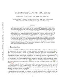 Understanding GANs: the LQG Setting
