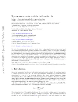 Sparse covariance matrix estimation in high-dimensional deconvolution