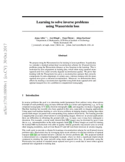 Learning to solve inverse problems using Wasserstein loss
