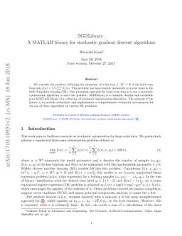 SGDLibrary: A MATLAB library for stochastic gradient descent algorithms