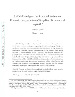 Artificial Intelligence as Structural Estimation: Economic
  Interpretations of Deep Blue, Bonanza, and AlphaGo