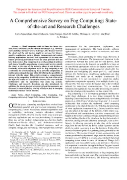 A Comprehensive Survey on Fog Computing: State-of-the-art and Research
  Challenges