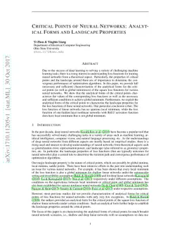 Critical Points of Neural Networks: Analytical Forms and Landscape
  Properties