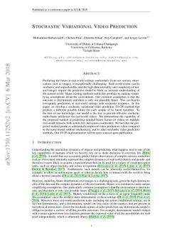 Stochastic Variational Video Prediction
