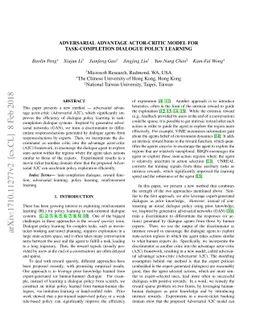 Adversarial Advantage Actor-Critic Model for Task-Completion Dialogue
  Policy Learning