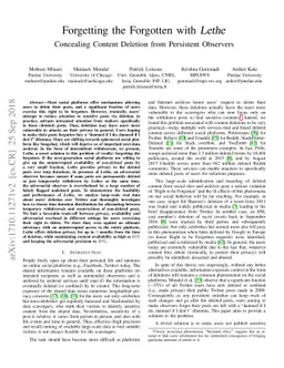 Forgetting the Forgotten with Letheia, Concealing Content Deletion from
  Persistent Observers