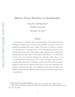 Effective Tensor Sketching via Sparsification