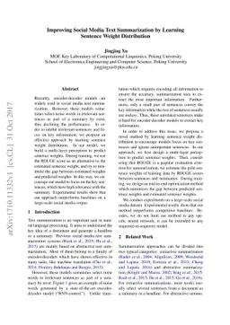 Improving Social Media Text Summarization by Learning Sentence Weight
  Distribution
