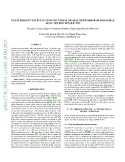 Multi-Resolution Fully Convolutional Neural Networks for Monaural Audio
  Source Separation