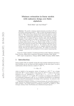 Minimax estimation in linear models with unknown design over finite
  alphabets