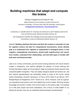 Building machines that adapt and compute like brains