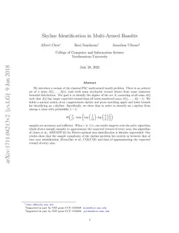 Skyline Identification in Multi-Armed Bandits