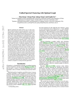 Unified Spectral Clustering with Optimal Graph