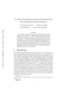 A unified framework for hard and soft clustering with regularized
  optimal transport