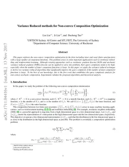 Variance Reduced methods for Non-convex Composition Optimization