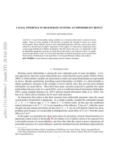 Causal inference in degenerate systems: An impossibility result