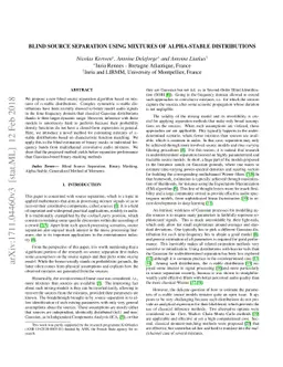 Blind Source Separation Using Mixtures of Alpha-Stable Distributions