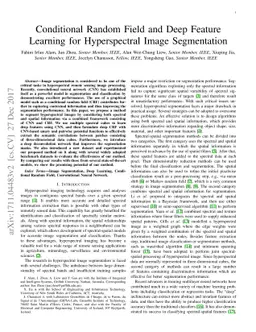 Conditional Random Field and Deep Feature Learning for Hyperspectral
  Image Segmentation