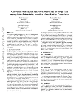 Convolutional neural networks pretrained on large face recognition
  datasets for emotion classification from video