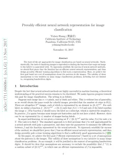 Provably efficient neural network representation for image
  classification