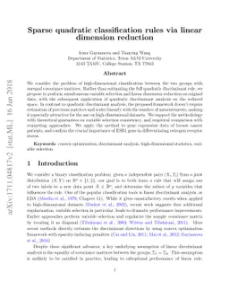 Sparse quadratic classification rules via linear dimension reduction