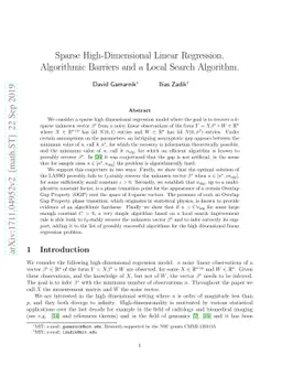 Sparse High-Dimensional Linear Regression. Algorithmic Barriers and a
  Local Search Algorithm