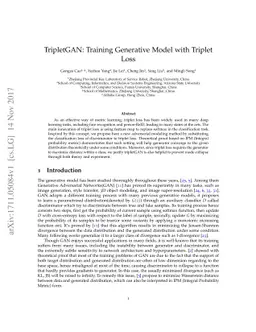 TripletGAN: Training Generative Model with Triplet Loss
