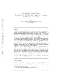 How long is a piece of string? An exploration of multi-winner approval
  voting and ballot-length restrictions