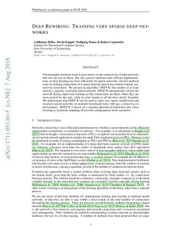 Deep Rewiring: Training very sparse deep networks