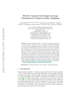 XGAN: Unsupervised Image-to-Image Translation for Many-to-Many Mappings