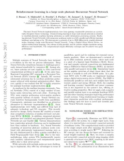 Reinforcement Learning in a large scale photonic Recurrent Neural
  Network