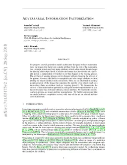 Adversarial Information Factorization