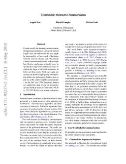 Controllable Abstractive Summarization