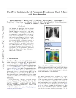 CheXNet: Radiologist-Level Pneumonia Detection on Chest X-Rays with Deep
  Learning