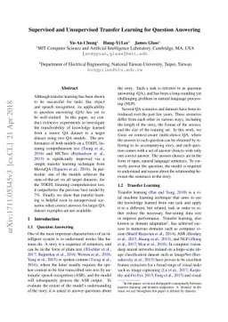 Supervised and Unsupervised Transfer Learning for Question Answering