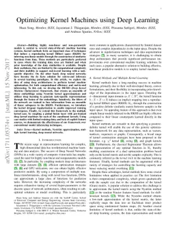 Optimizing Kernel Machines using Deep Learning