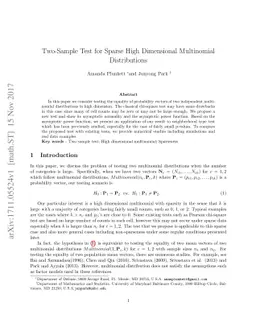 Two-Sample Test for Sparse High Dimensional Multinomial Distributions