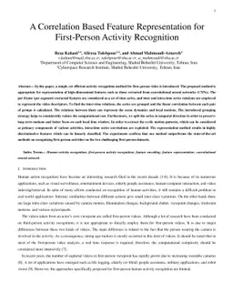 A Correlation Based Feature Representation for First-Person Activity
  Recognition