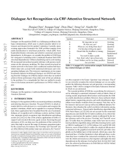 Dialogue Act Recognition via CRF-Attentive Structured Network