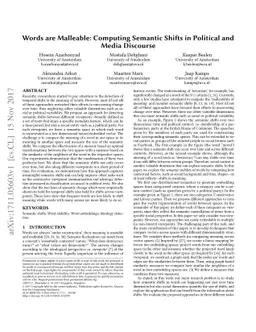Words are Malleable: Computing Semantic Shifts in Political and Media
  Discourse