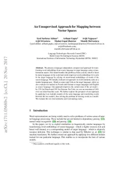 An Unsupervised Approach for Mapping between Vector Spaces