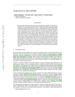 Variational Bi-LSTMs