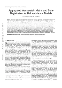 Aggregated Wasserstein Metric and State Registration for Hidden Markov
  Models