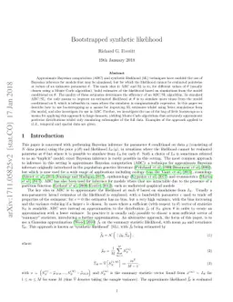 Bootstrapped synthetic likelihood
