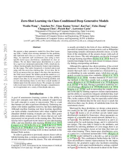 Zero-Shot Learning via Class-Conditioned Deep Generative Models