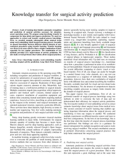 Knowledge transfer for surgical activity prediction